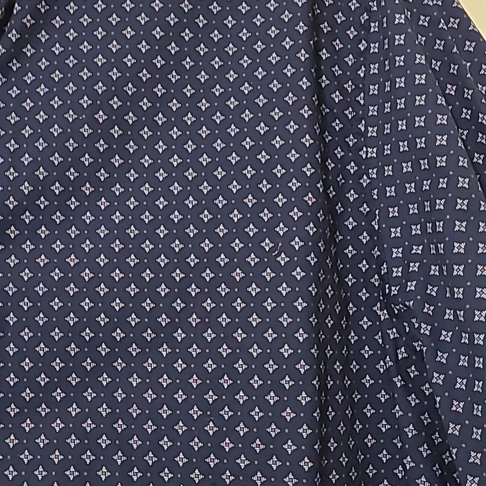 Tasso Elba Men's Navy‎ Blue Patterned Long Sleeve Button Up Shirt - Size XL